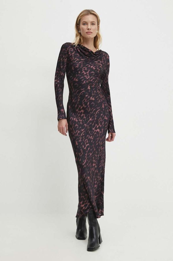 Answear Lab Haljina Answear Lab boja: crna, maxi, širi se prema dolje