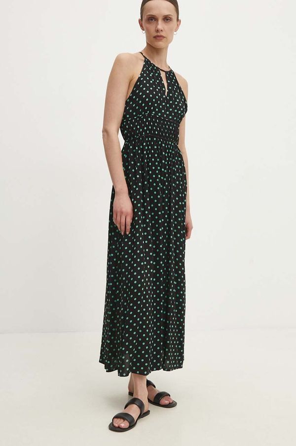 Answear Lab Haljina Answear Lab boja: crna, maxi, širi se prema dolje