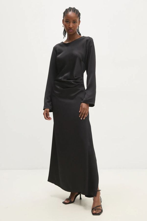 Answear Lab Haljina Answear Lab boja: crna, maxi, širi se prema dolje