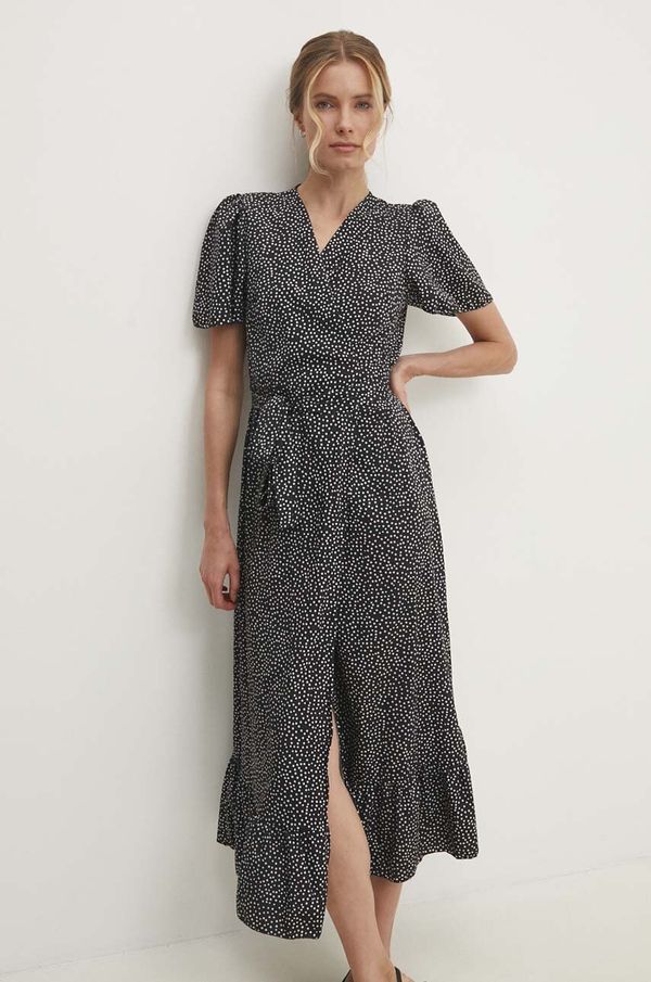 Answear Lab Haljina Answear Lab boja: crna, maxi, širi se prema dolje