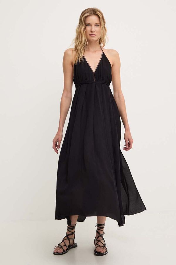 Answear Lab Haljina Answear Lab boja: crna, maxi, širi se prema dolje