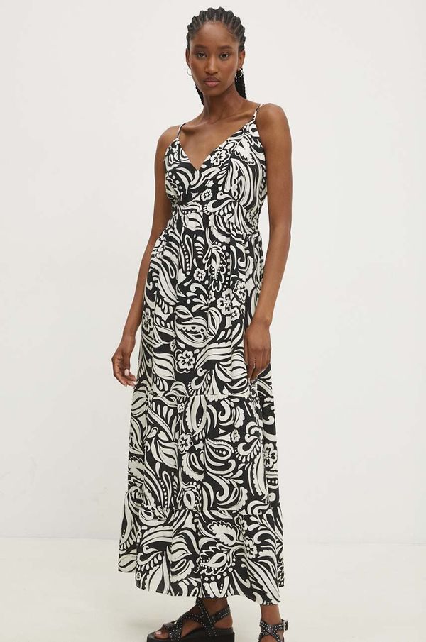 Answear Lab Haljina Answear Lab boja: crna, maxi, širi se prema dolje