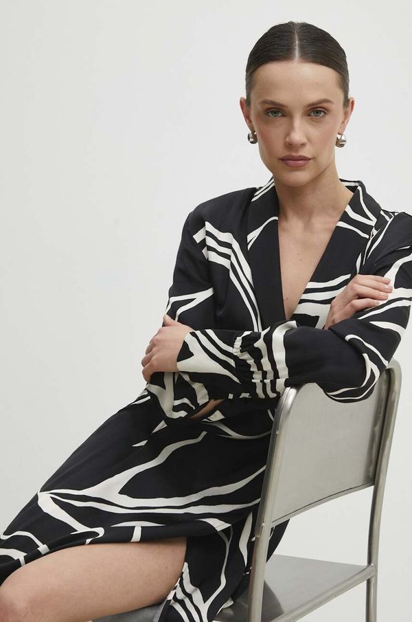 Answear Lab Haljina Answear Lab boja: crna, midi, oversize