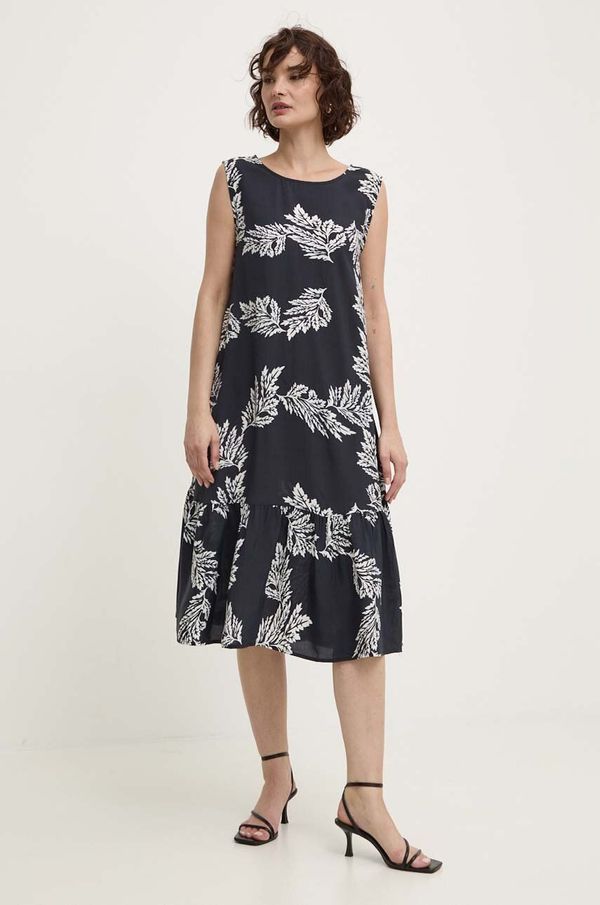 Answear Lab Haljina Answear Lab boja: crna, midi, oversize