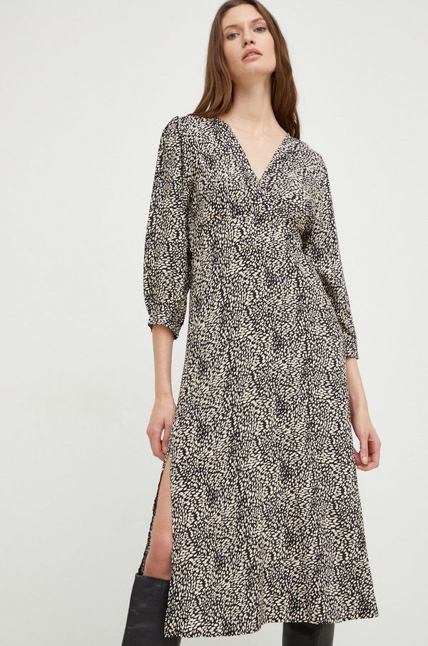 Answear Lab Haljina Answear Lab boja: crna, midi, ravna