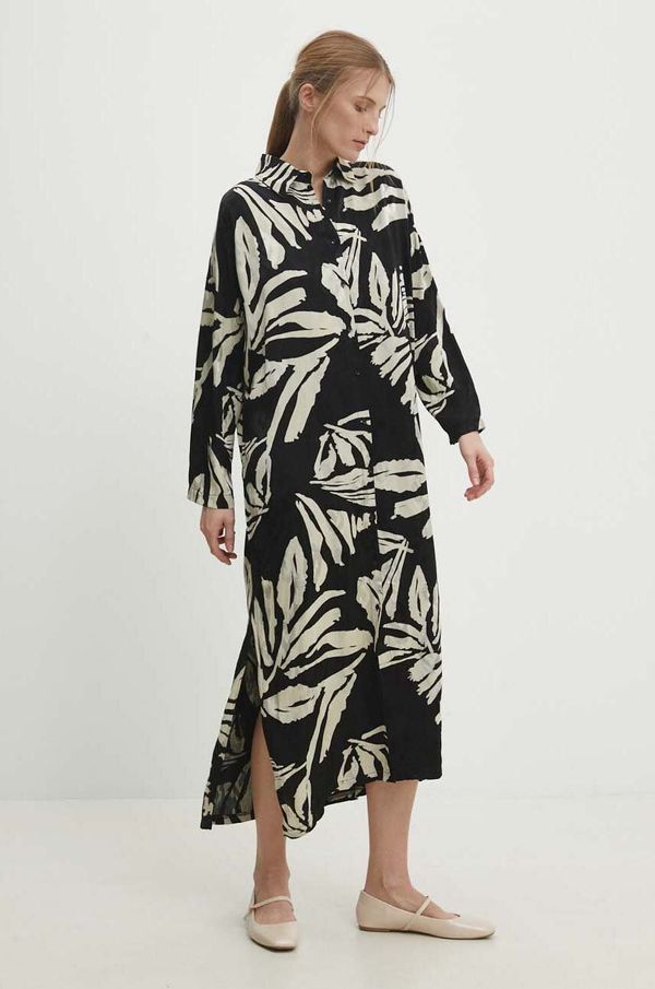 Answear Lab Haljina Answear Lab boja: crna, midi, ravna