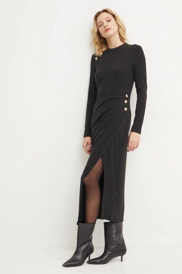 Answear Lab Haljina Answear Lab boja: crna, midi, ravna