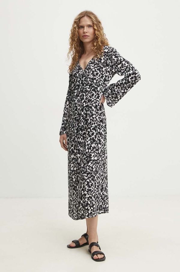 Answear Lab Haljina Answear Lab boja: crna, midi, ravna