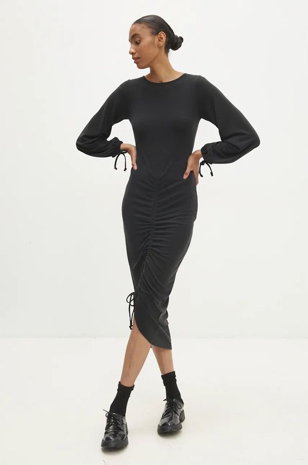 Answear Lab Haljina Answear Lab boja: crna, midi, uska