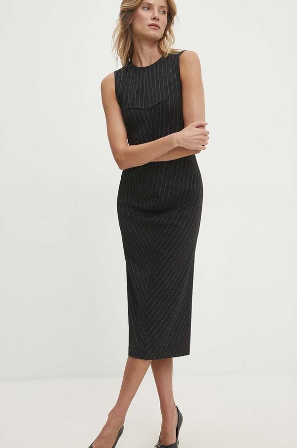 Answear Lab Haljina Answear Lab boja: crna, midi, uska