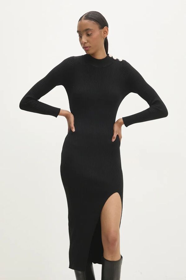 Answear Lab Haljina Answear Lab boja: crna, midi, uska