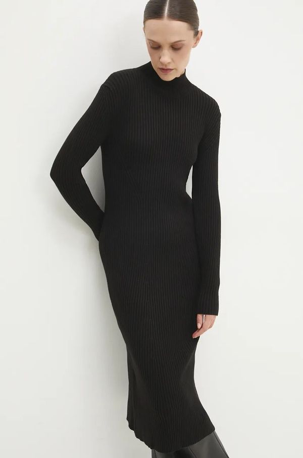 Answear Lab Haljina Answear Lab boja: crna, midi, uska