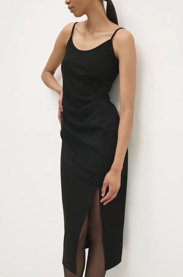 Answear Lab Haljina Answear Lab boja: crna, midi, uska