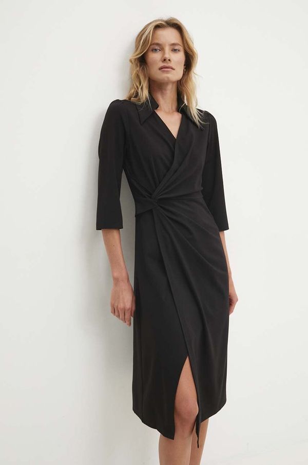 Answear Lab Haljina Answear Lab boja: crna, midi, uska