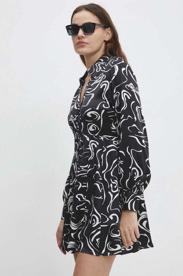 Answear Lab Haljina Answear Lab boja: crna, mini, širi se prema dolje