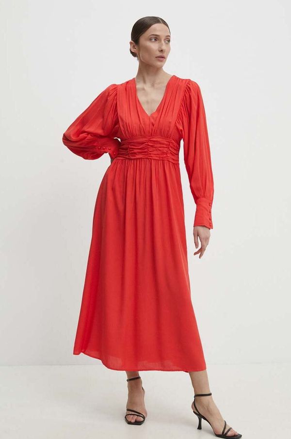 Answear Lab Haljina Answear Lab boja: crvena, maxi, širi se prema dolje