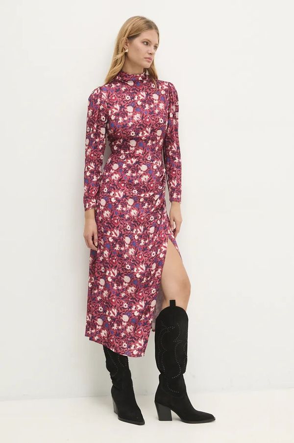 Answear Lab Haljina Answear Lab boja: crvena, midi, ravna