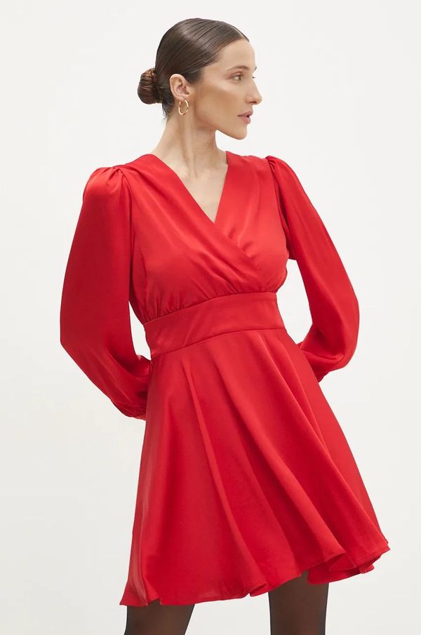 Answear Lab Haljina Answear Lab boja: crvena, mini, širi se prema dolje