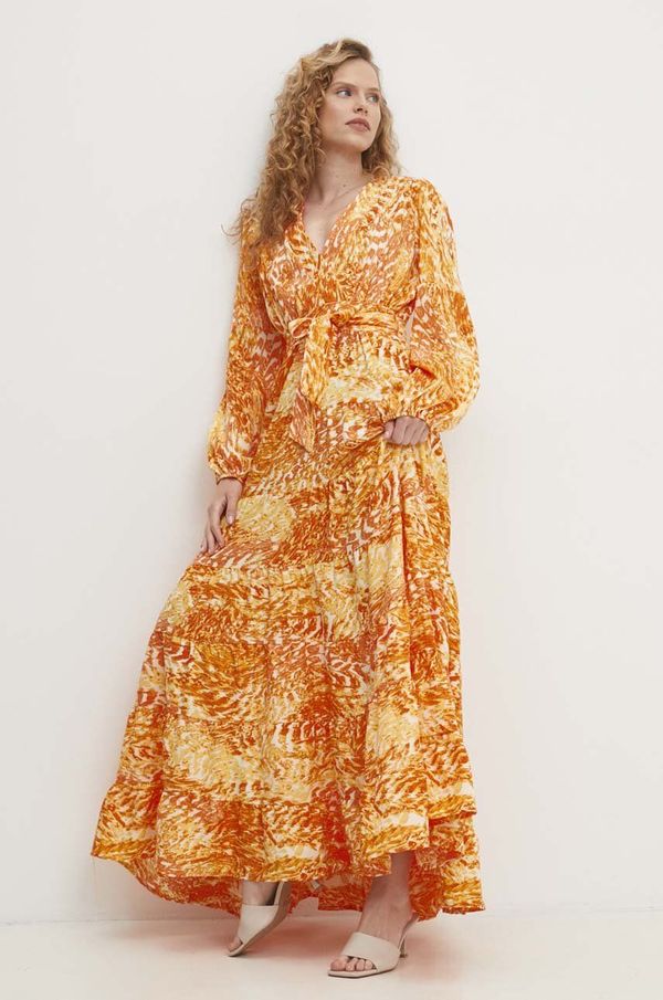 Answear Lab Haljina Answear Lab boja: narančasta, maxi, širi se prema dolje