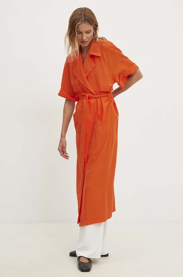 Answear Lab Haljina Answear Lab boja: narančasta, midi, širi se prema dolje