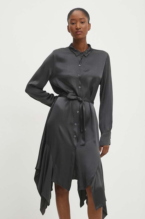 Answear Lab Haljina Answear Lab boja: siva, mini, ravna