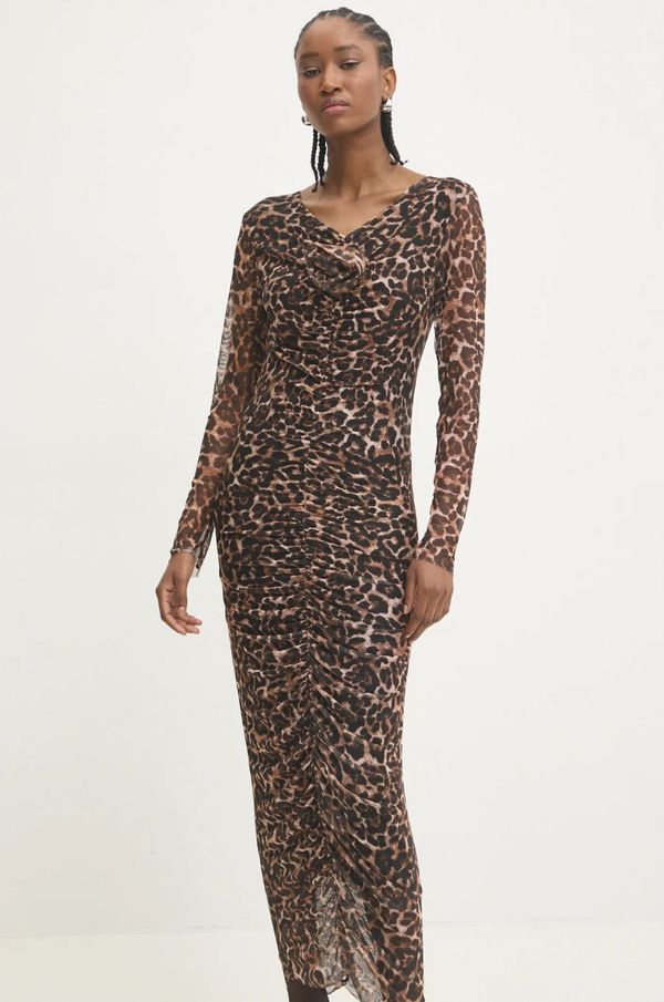 Answear Lab Haljina Answear Lab boja: smeđa, midi, uska