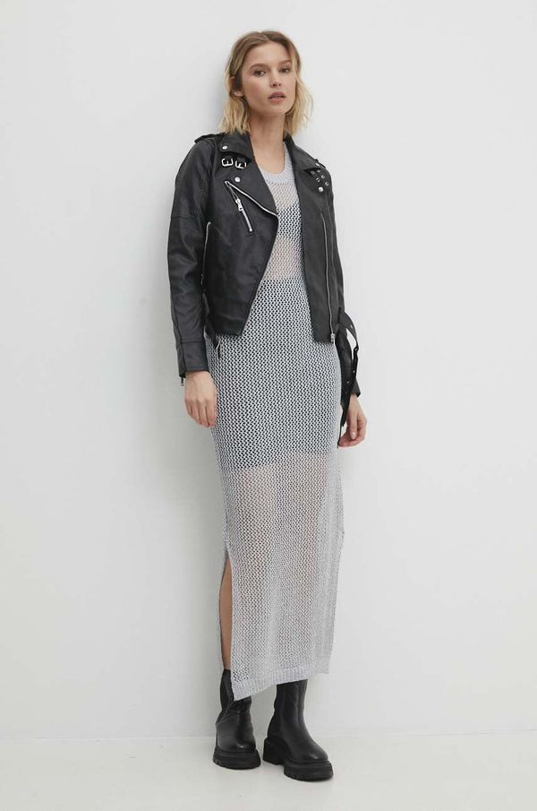 Answear Lab Haljina Answear Lab boja: srebrna, maxi, uska