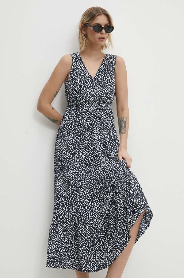 Answear Lab Haljina Answear Lab boja: tamno plava, maxi, širi se prema dolje