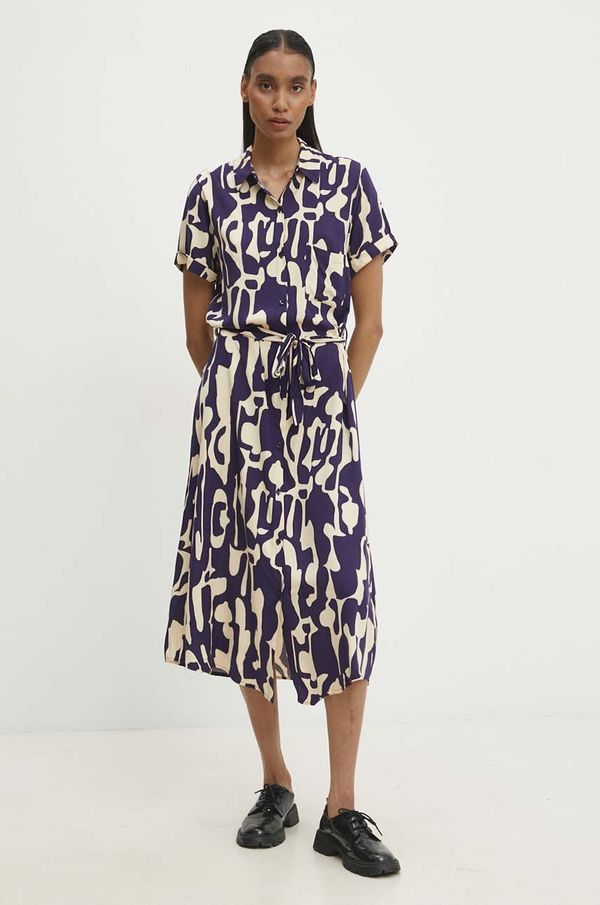 Answear Lab Haljina Answear Lab boja: tamno plava, midi, ravna