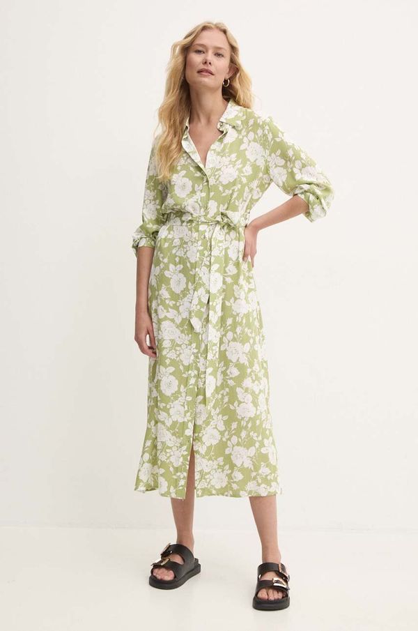 Answear Lab Haljina Answear Lab boja: zelena, midi, ravna