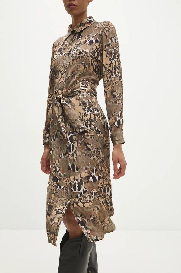 Answear Lab Haljina Answear Lab boja: zelena, mini, širi se prema dolje