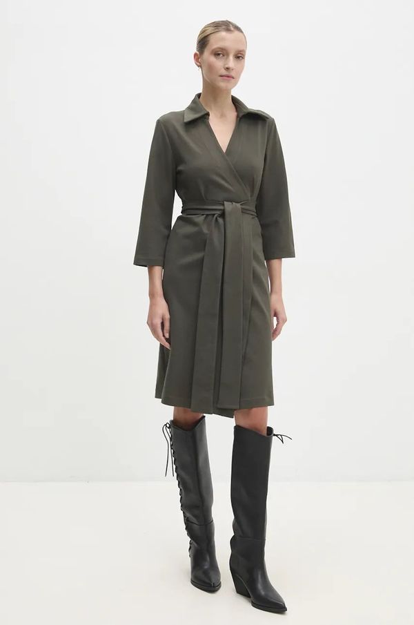 Answear Lab Haljina Answear Lab boja: zelena, mini, širi se prema dolje