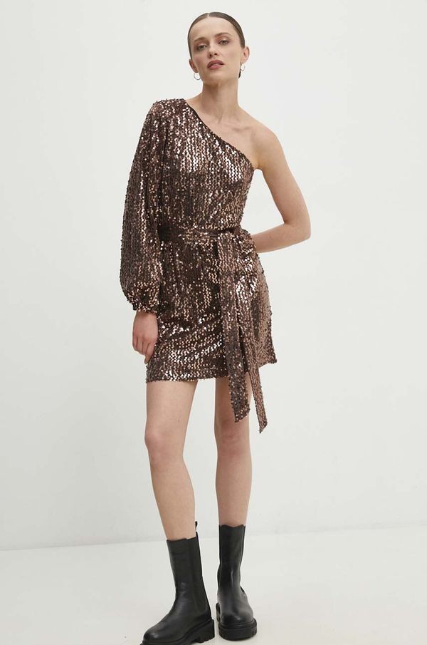 Answear Lab Haljina Answear Lab boja: zlatna, mini, ravna