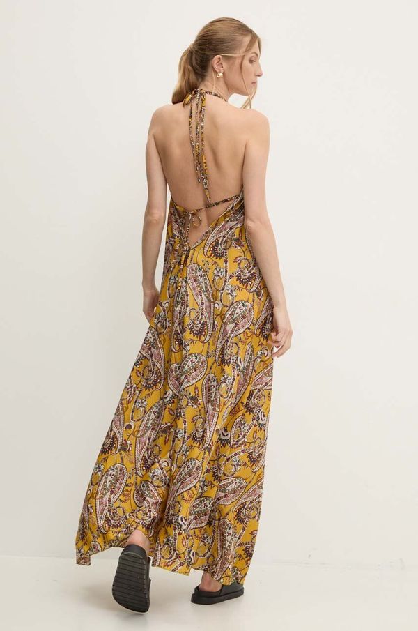 Answear Lab Haljina Answear Lab boja: žuta, maxi, širi se prema dolje