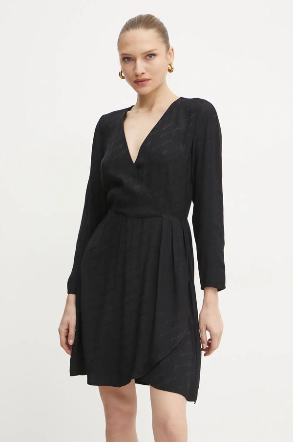 Armani Exchange Haljina Armani Exchange boja: crna, mini, širi se prema dolje, 6DYA21 YN4VZ