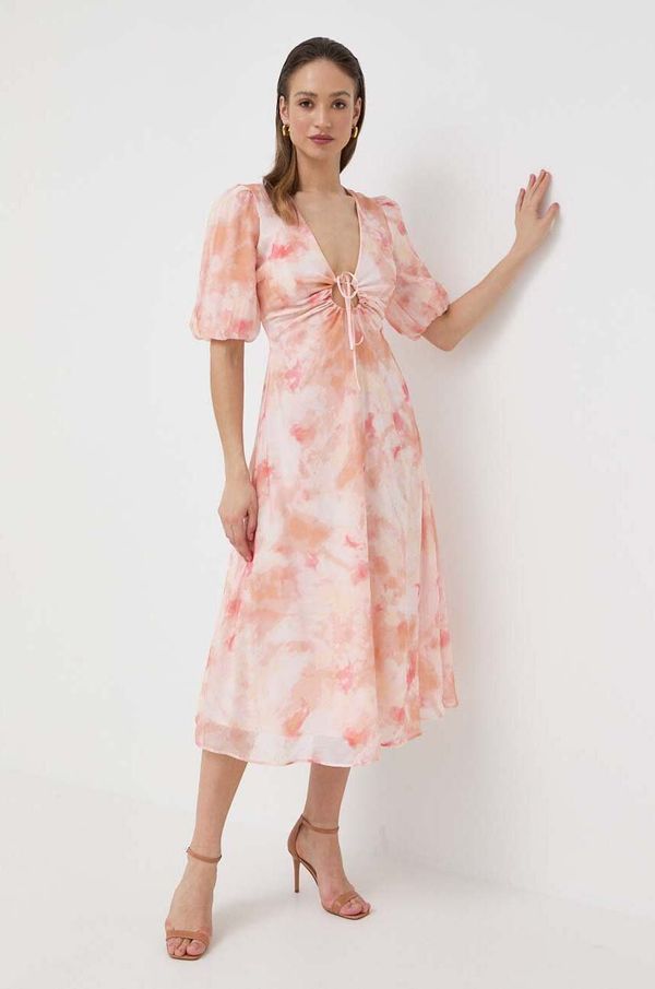 Bardot Haljina Bardot boja: narančasta, midi, širi se prema dolje