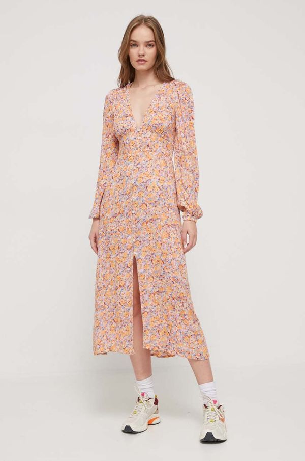 Billabong Haljina Billabong boja: narančasta, midi, širi se prema dolje