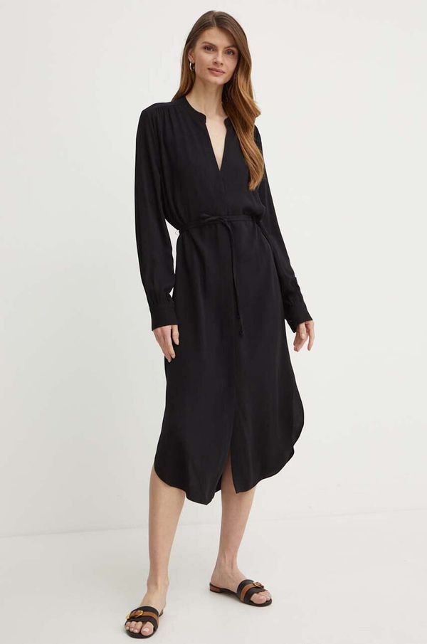 Boss Haljina BOSS boja: crna, midi, oversize