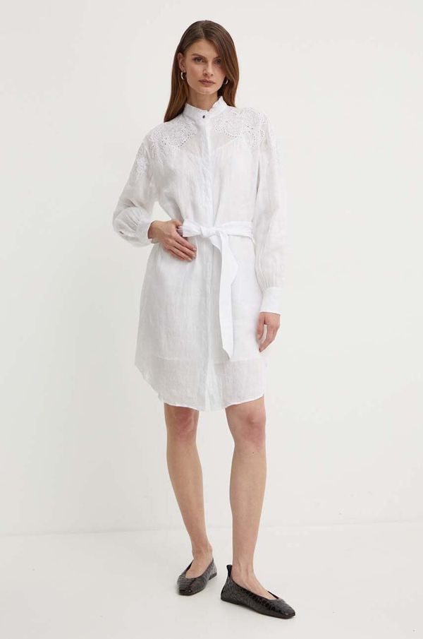 Boss Orange Haljina Boss Orange boja: bijela, mini, širi se prema dolje, 50511827