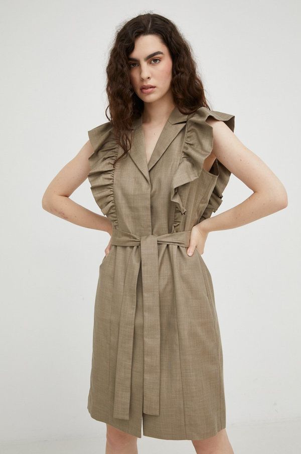 Bruuns Bazaar Haljina Bruuns Bazaar boja: zelena, mini, ravna