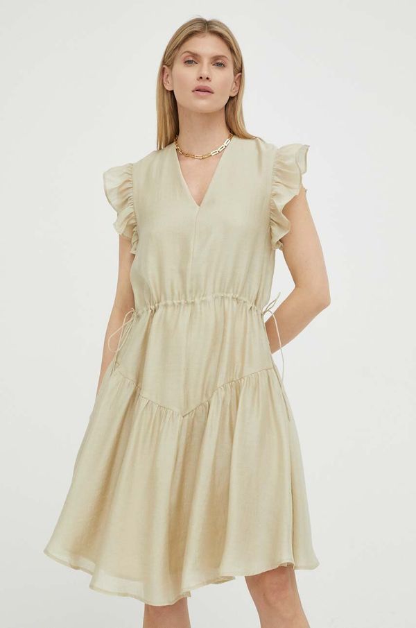 Bruuns Bazaar Haljina Bruuns Bazaar Zaria Camma boja: bež, mini, širi se prema dolje