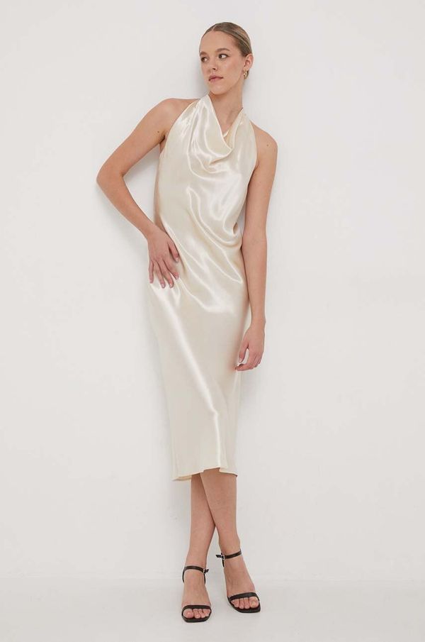 Calvin Klein Haljina Calvin Klein boja: bež, midi, uska