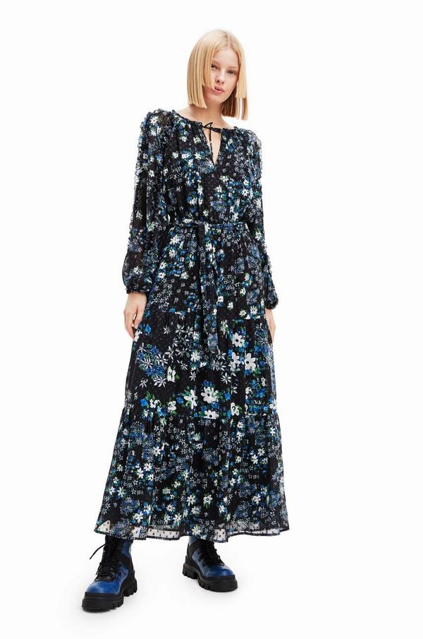 Desigual Haljina Desigual boja: crna, maxi, ravna