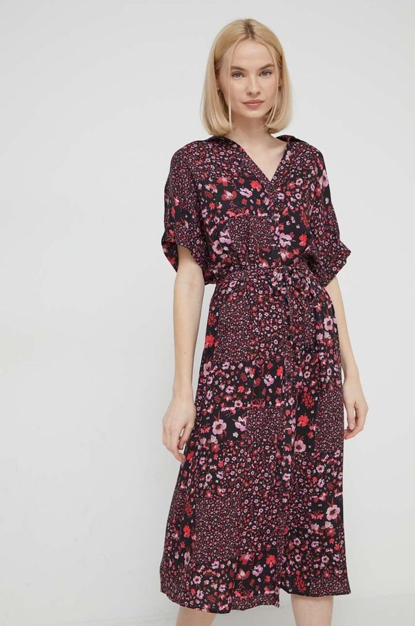 Desigual Haljina Desigual boja: crna, midi, širi se prema dolje