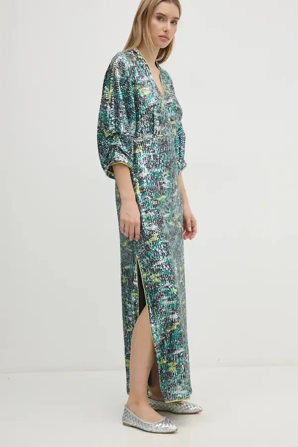DIANE VON FURSTENBERG Haljina DIANE VON FURSTENBERG boja: zelena, maxi, ravna, DVFGL3S006