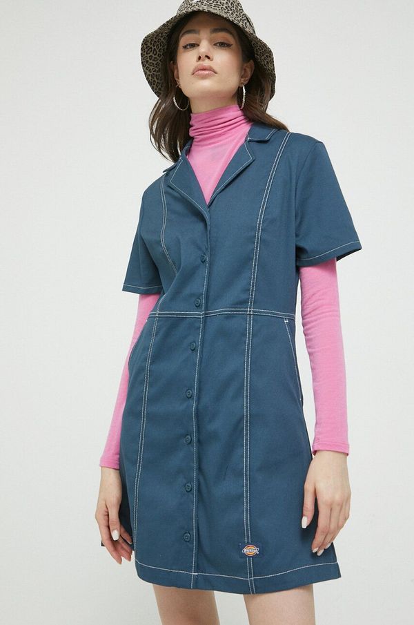 Dickies Haljina Dickies boja: tamno plava, mini, širi se prema dolje