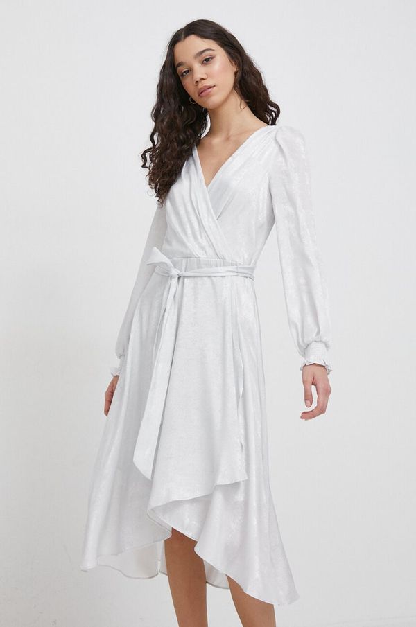 DKNY Haljina Dkny boja: srebrna, midi, širi se prema dolje