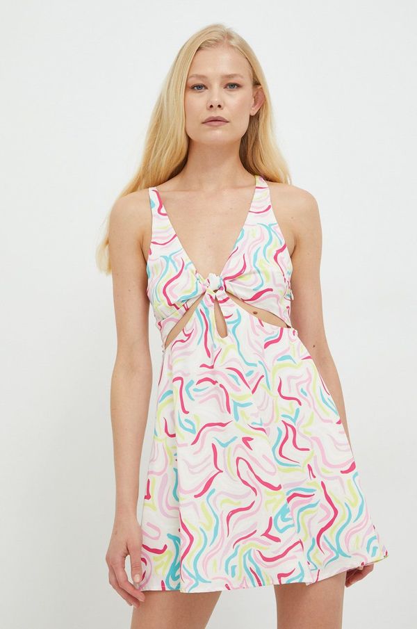 For Love & Lemons Haljina For Love & Lemons boja: bijela, mini, širi se prema dolje