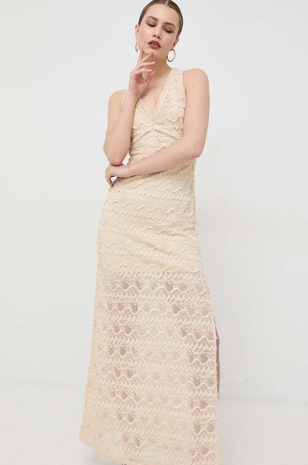 Guess Haljina Guess boja: bež, maxi, ravna