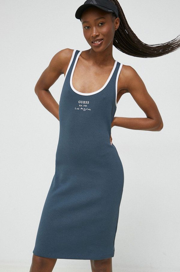Guess Haljina Guess boja: tamno plava, midi, uske